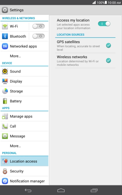 Press GPS satellites to turn the function on or off.