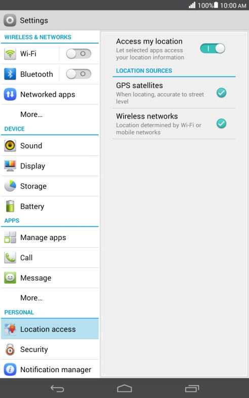 Press GPS satellites to turn the function on or off.