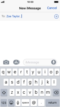 If the recipient can receive iMessages, iMessage is displayed in the text input field.