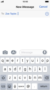 If the recipient can receive iMessages, iMessage is displayed in the text input field.