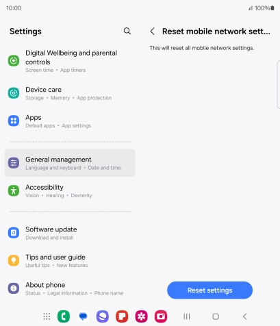 Press Reset settings.
