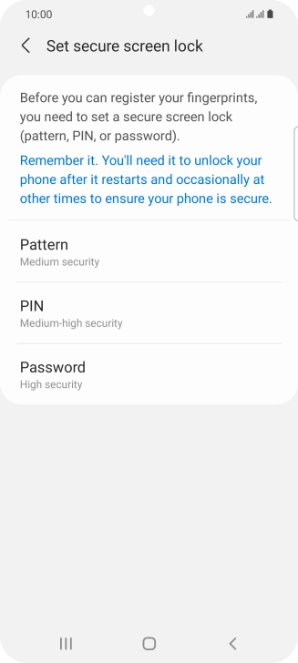 Press the required phone lock code and follow the instructions on the screen to create an additional phone lock code.