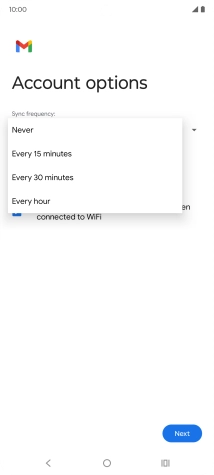 Press the required setting.