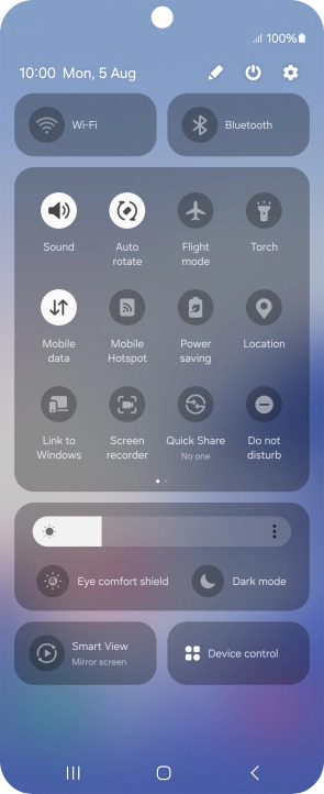Press the settings icon.