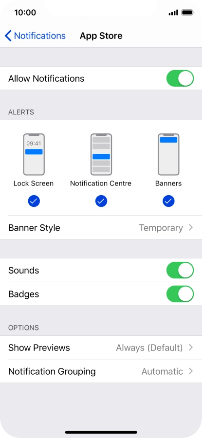 Press the indicator next to 
