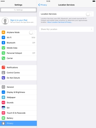Press the indicator next to 
