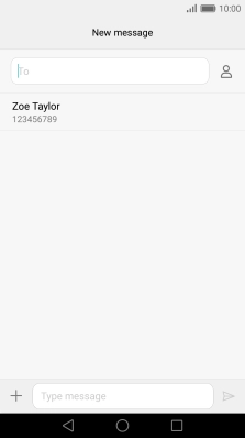 Press the search field and key in the first letters of the recipient's name.