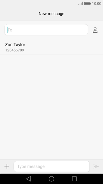 Press the search field and key in the first letters of the recipient's name.
