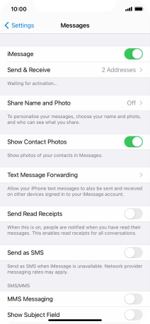 Press the indicator next to 