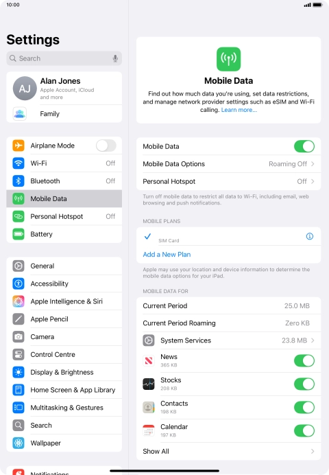 The total data usage is displayed next to Current Period.