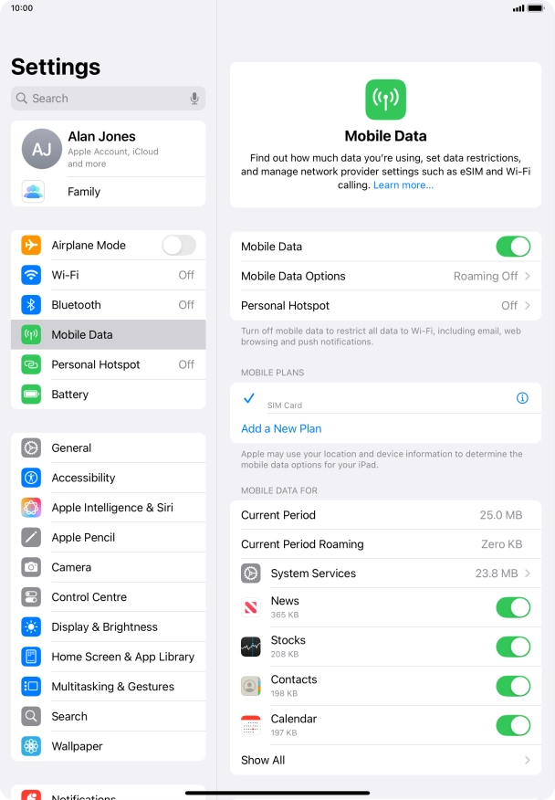 The total data usage is displayed next to Current Period.