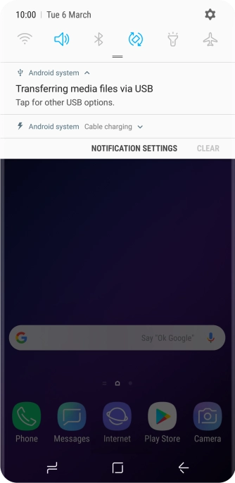 Press Tap for other USB options..