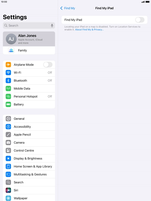 Press the indicator next to 