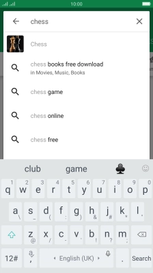 Key in the name or subject of the required app and press Search.