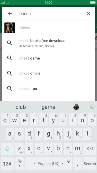 Key in the name or subject of the required app and press Search.