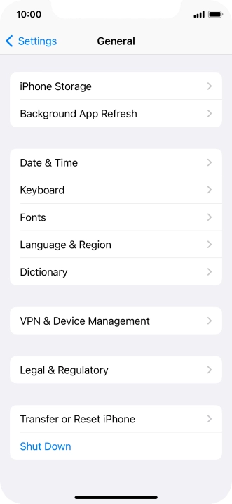 Press Transfer or Reset iPhone.