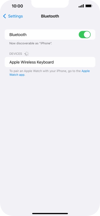 Press the required Bluetooth device and follow the instructions on the screen to pair the device with your phone.