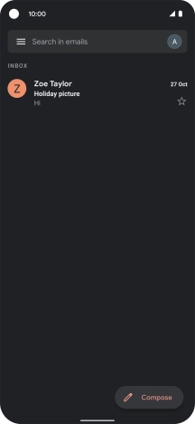 Press the email account icon.