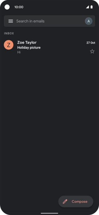 Press the email account icon.