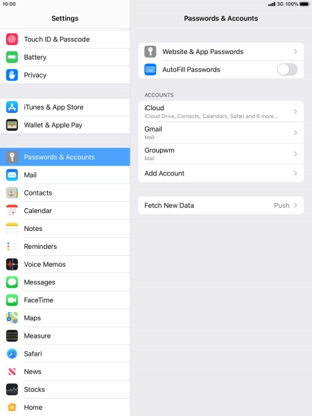 Press the required account.