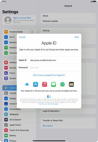 Press the field next to 