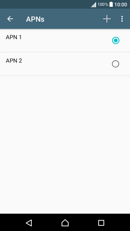 Press the field next to the data connection to activate it.