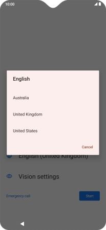 Press the required region.