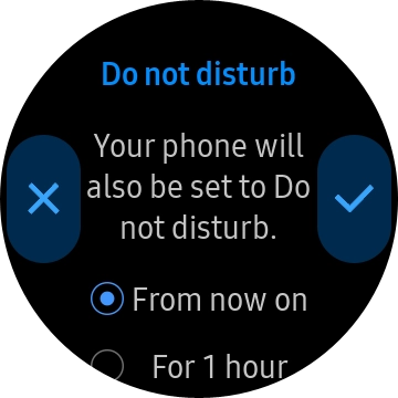 Press the required setting.
