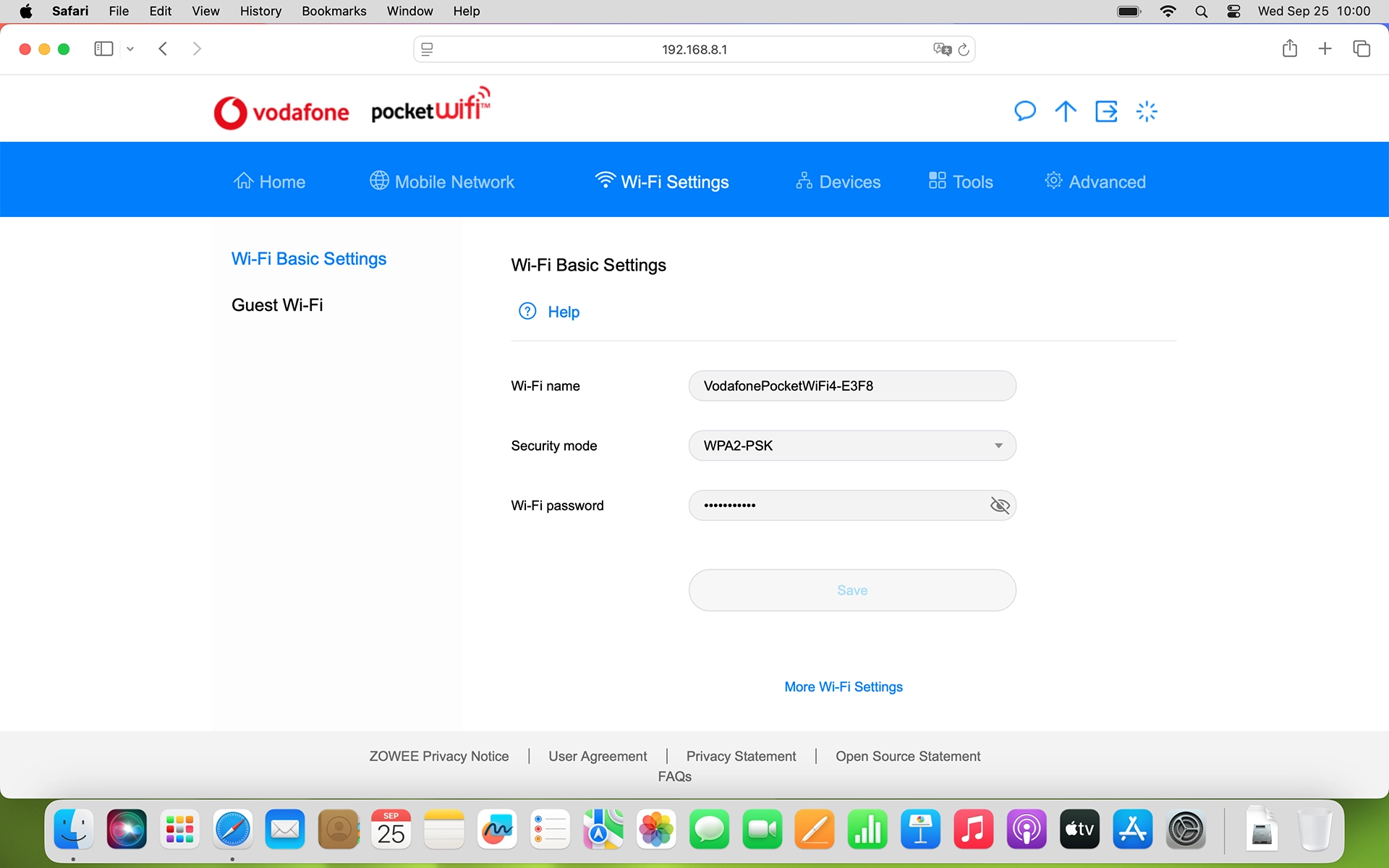 Click Wi-Fi Basic Settings.