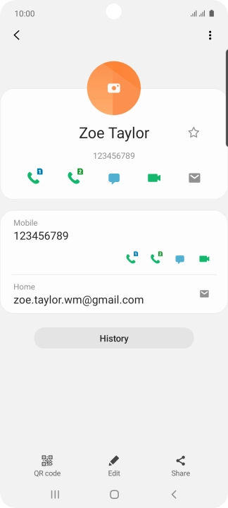 Press the call icon next to the required SIM.