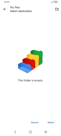 To create a new folder, press the new folder icon and follow the instructions on the screen to create a new folder.