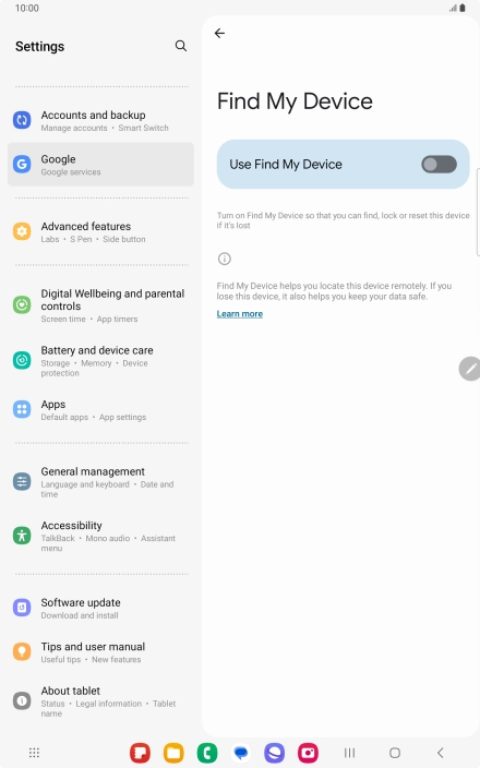 Press the indicator next to 