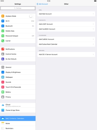 Press Add Mail Account.