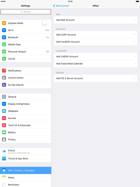 Press Add Mail Account.