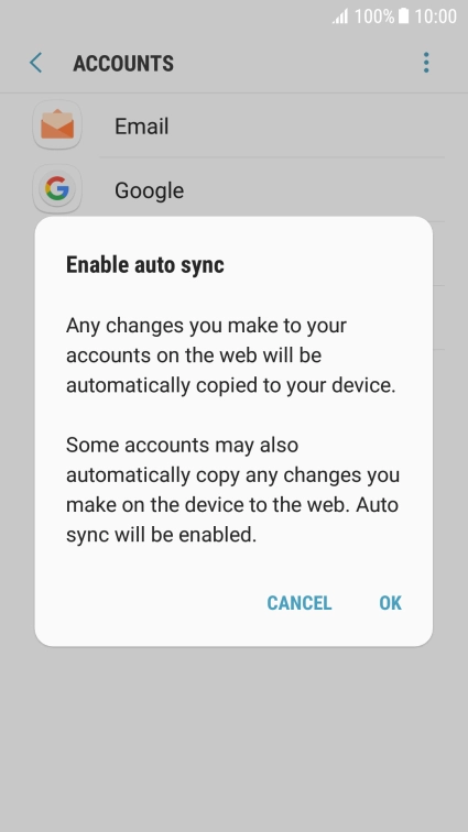 Press OK to turn on the function.