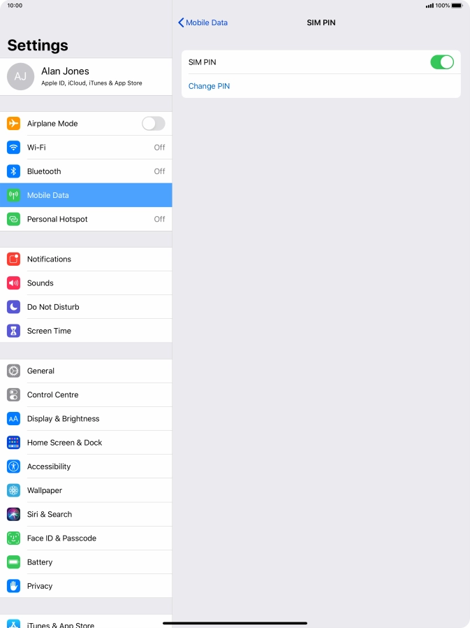 Press the indicator next to 