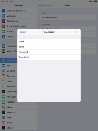 Press Name and key in the required sender name.