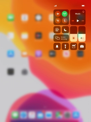 Press the required function to open an application or turn the function on or off.