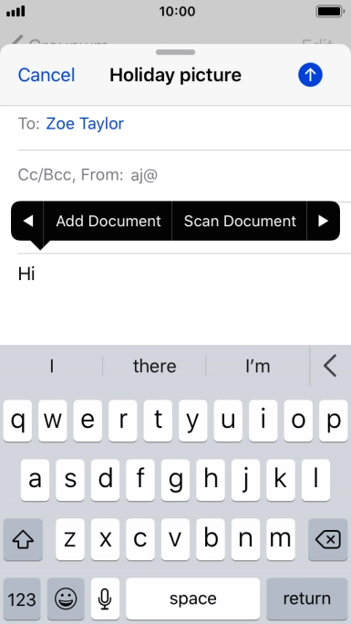 Press Add Document and follow the instructions on the screen to attach a document.