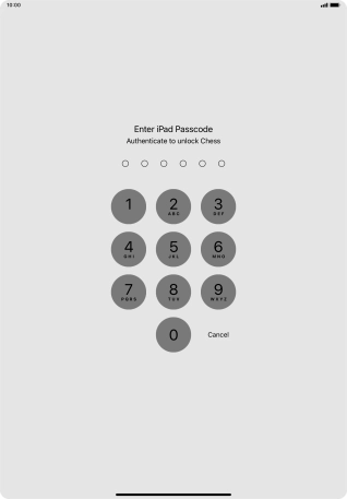 Use the lock code you created. The app is now no longer locked.