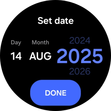 Slide your finger up or down on the screen to set the required date.