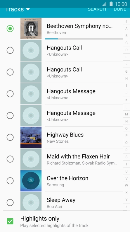Once you've found a ring tone you like, press DONE.
