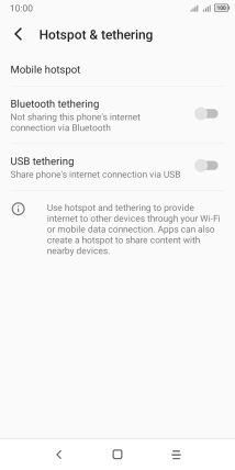 Press Mobile hotspot.