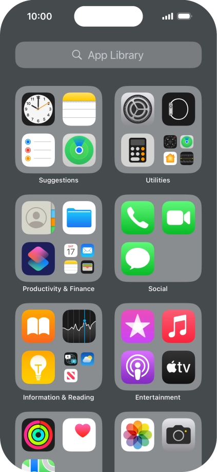 Press the required app.