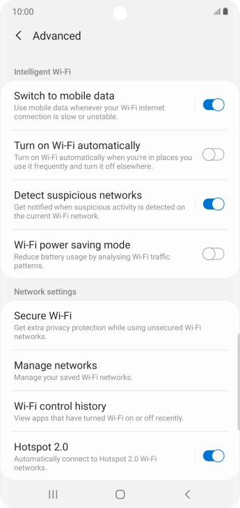 Press the indicator next to 