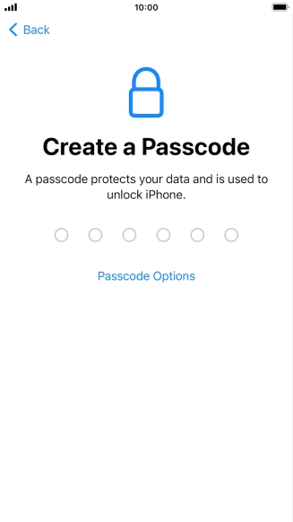 Press Passcode Options.