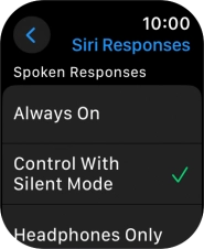 Press the required setting.