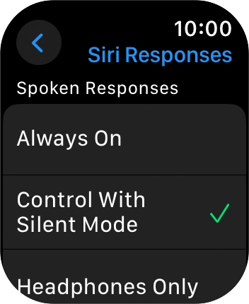 Press the required setting.