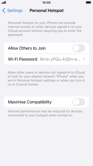 Press Wi-Fi Password and key in the required password.