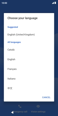 Press the required language.